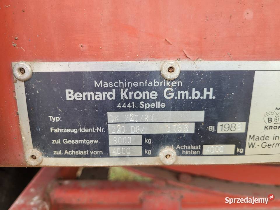 Przyczepa wywrotka 3stronna KRONE Przyczepy rolnicze śląskie
