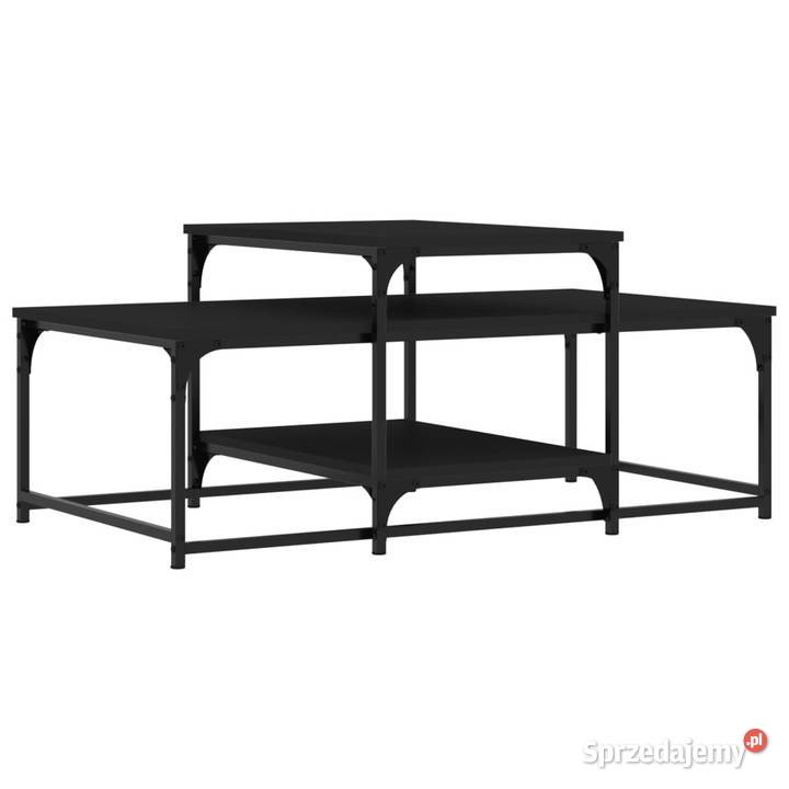 Stolik kawowy czarny 102x60x45 materiał