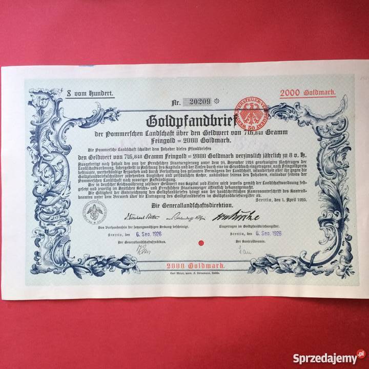 15 Papier wartościowy 2000 goldmark