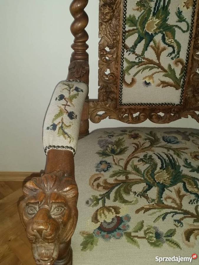 Piękny oryginalny foteltron antyk Kraków