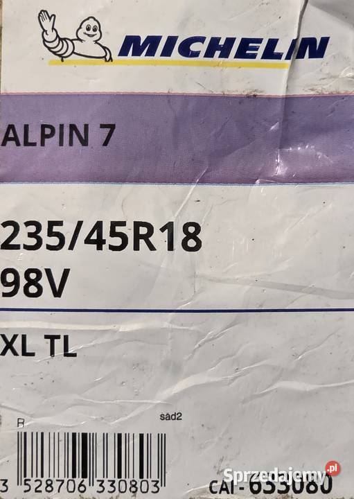 Michelin Alpin 7 23545R18 98V XL Komplet 4 DOT mazowieckie Warszawa