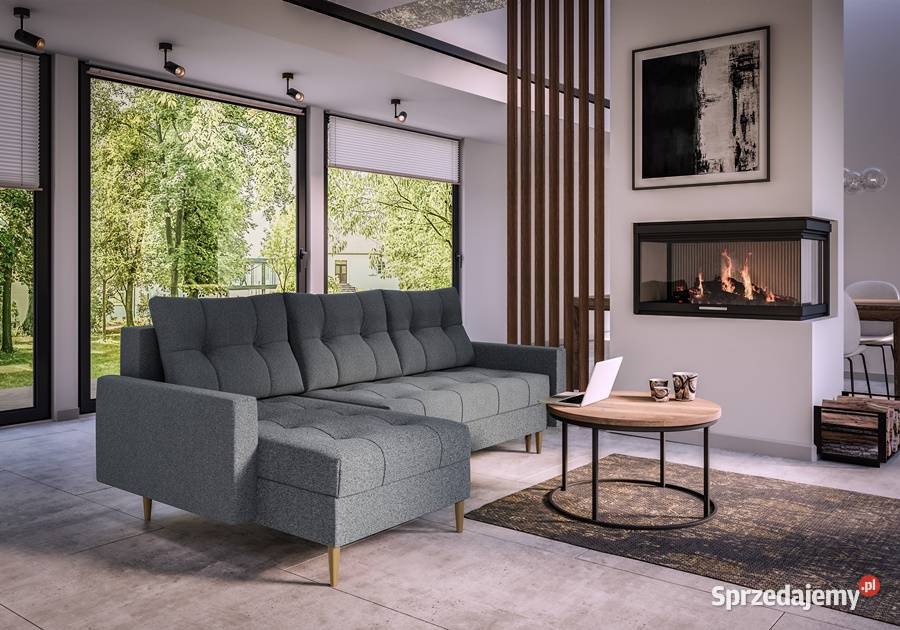 Narożnik skandynawski rozkładany z funkcją