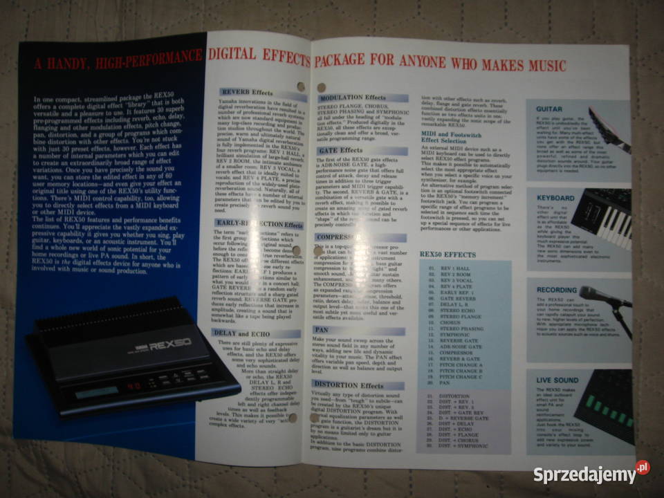 Yamaha Digital Multi Effector REX50 brochure Sprzęt estradowy, studyjny i DJ-ski Kępice