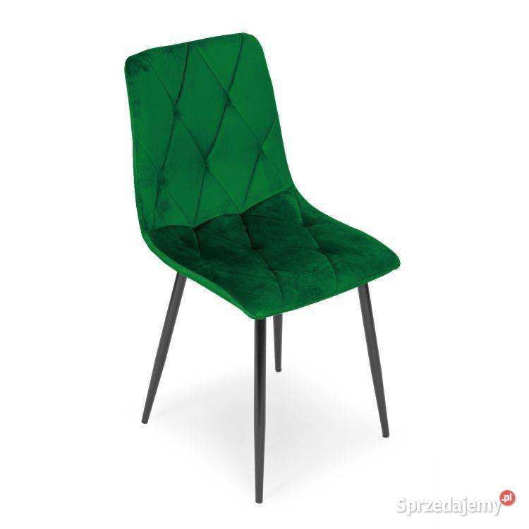 Komplet 4 krzeseł krzesło pikowane welurowe do Bielsk Podlaski
