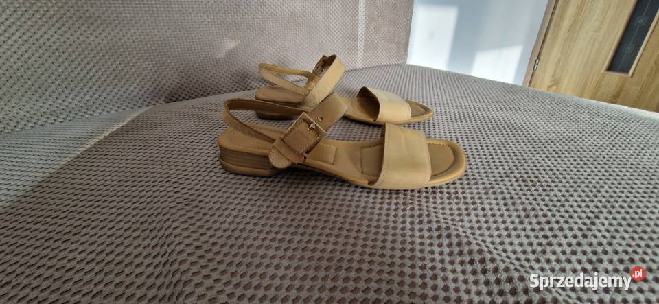 sandały skóra naturalna beżowe 39 beż małopolskie Kraków