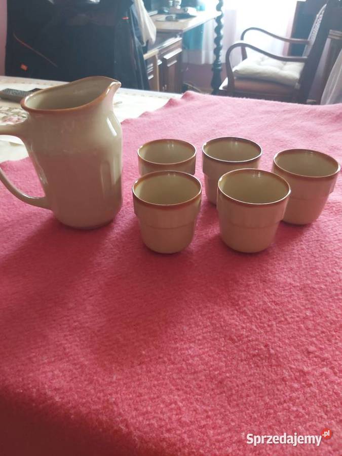 Tułowice dzbanek i kubeczki Porcelana i szkło Łódź sprzedam