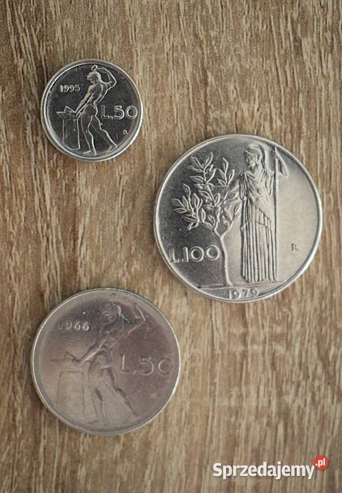 Włoskie liry monety z lat 60 90 tych 6 sztuk w Chełmno