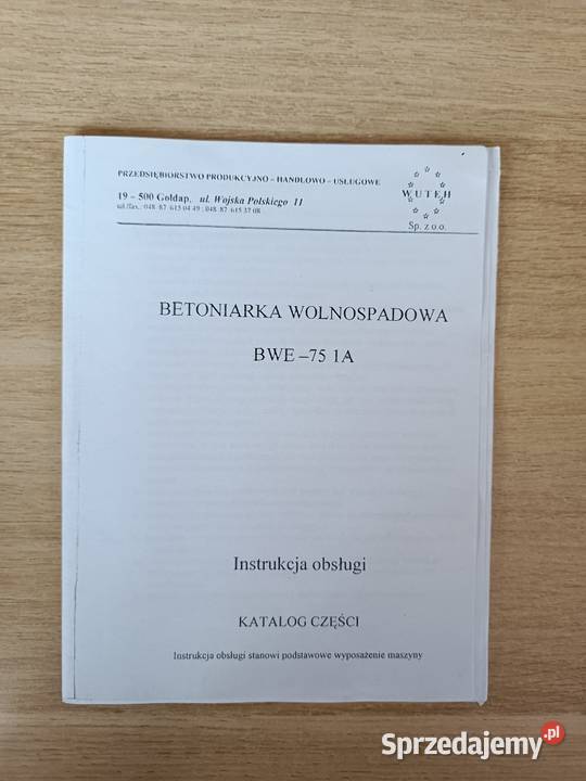 Betoniarka wolnospadowa BWE 75 1A mazowieckie