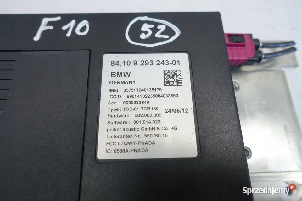 BMW F10 535 30 i TELEMATIC moduł STEROWNIK Pozostałe