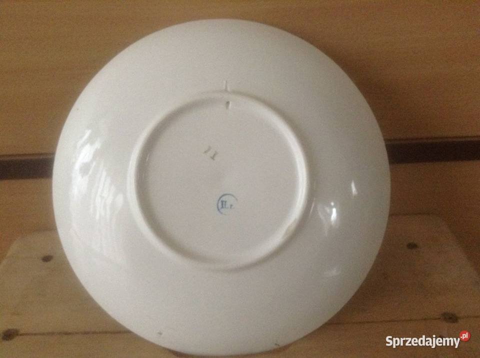 Talerz ręcznie malowany na białej porcelanie Opole