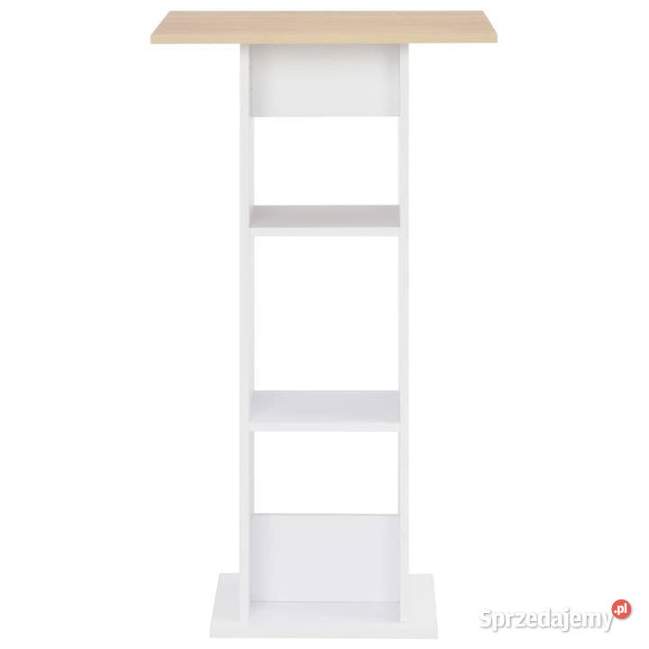 Stolik barowy biel i dąb sonoma 60 x 60 x 110