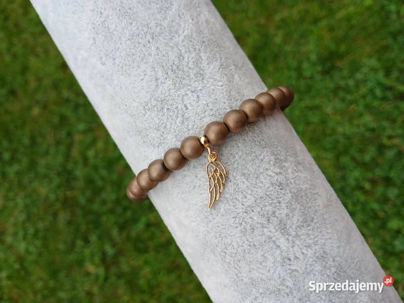 Bransoletka z Hematytu złotego matowego 6mm Kielce