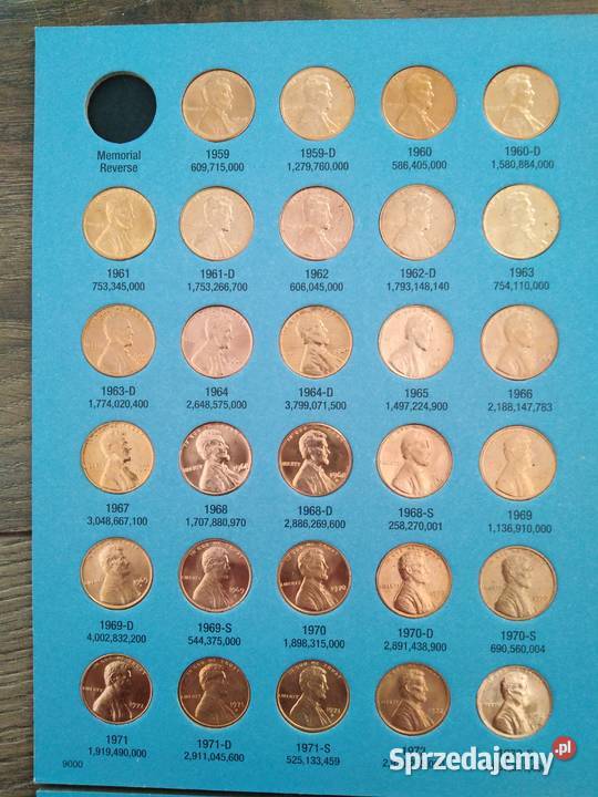 Lot monet 1 cent usa Lincoln Żary