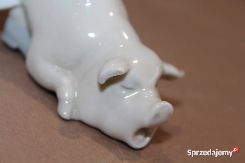Figurka kucharza ze świnką Lladro wys 25 276 Porcelana i szkło Szczecin sprzedam