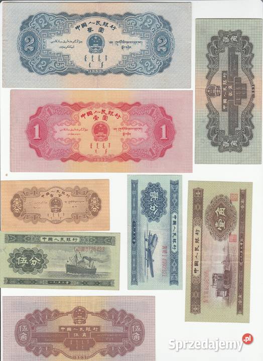 Stare Banknoty Chiny, Korea, Rosja