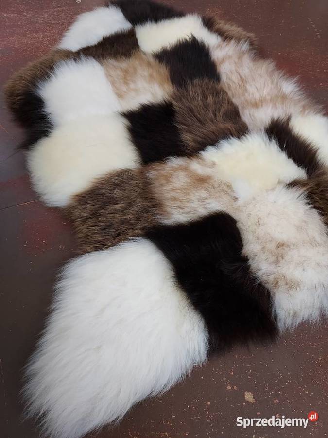 Skóra Owcza Naturalna Kratka Szachownica Szaflary