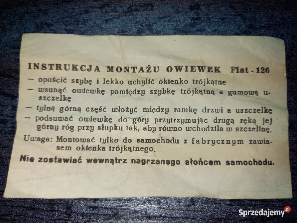 Owiewki szyb drzwi Fiat 126pfabr noweHomologacja Kościan
