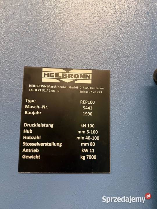 PRASA MIMOŚRODOWA HEILBRONN REP 100 Trzebunia sprzedam