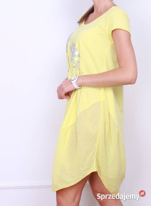 Sukienka mini tunika dmuchawce 4 pastelowe