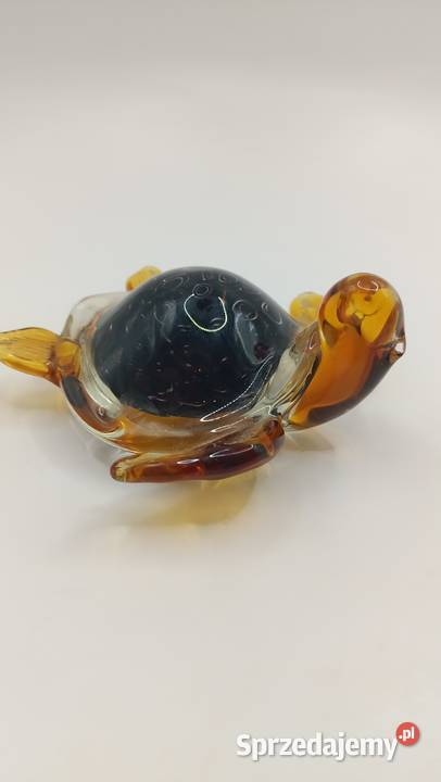 Figurka przycisk do papieru żółw Porcelana i szkło