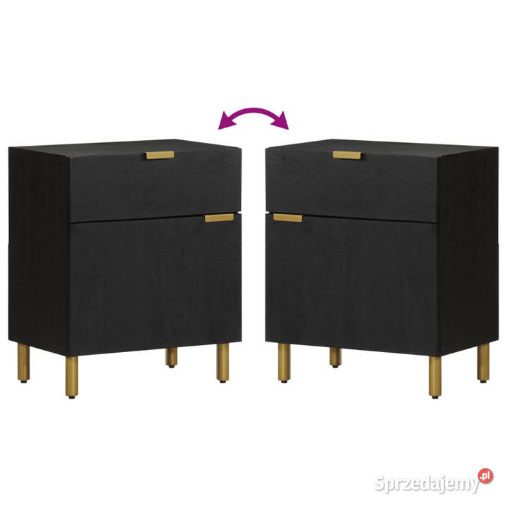 Szafka nocna czarna 50x33x60 materiał Warszawa