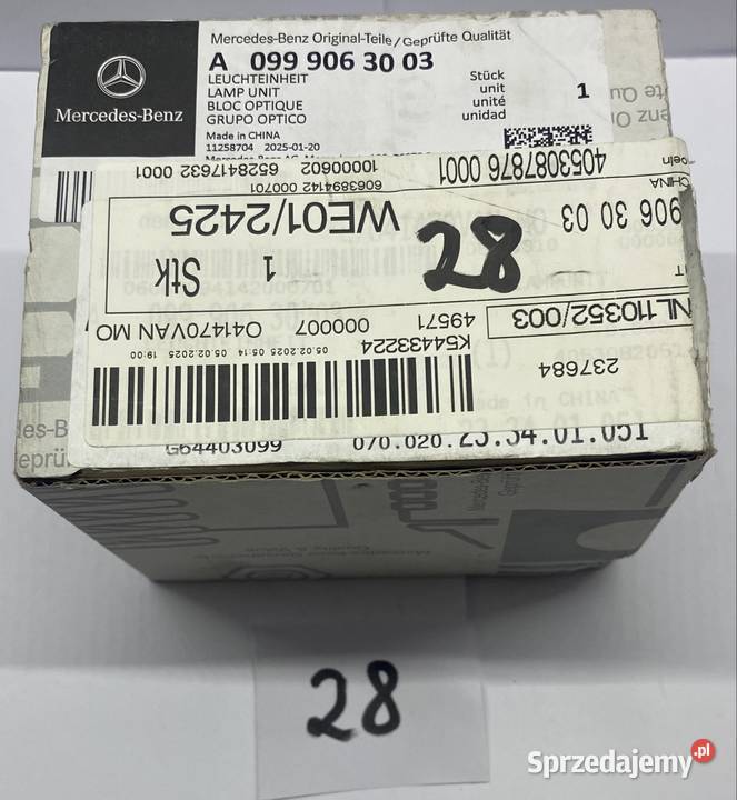 Podświetlenie lampka lusterka Mercedes Cklasa osobowe Jasienica sprzedam