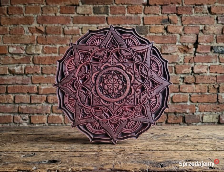 Mandala z drewna panel ścienny 3D obraz boho