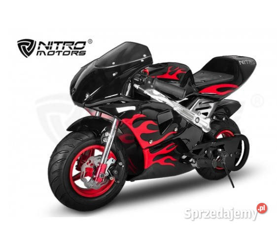 Mini Ścigacz 77 50cc płomienie Pocket Bike Alkomaty i ustniki
