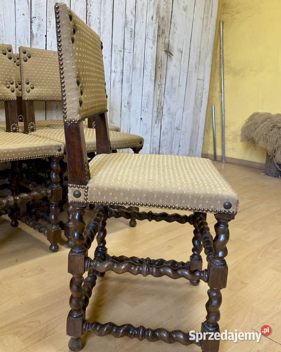 Zestaw 6 krzeseł renesansowych Francja antyk Warszawa