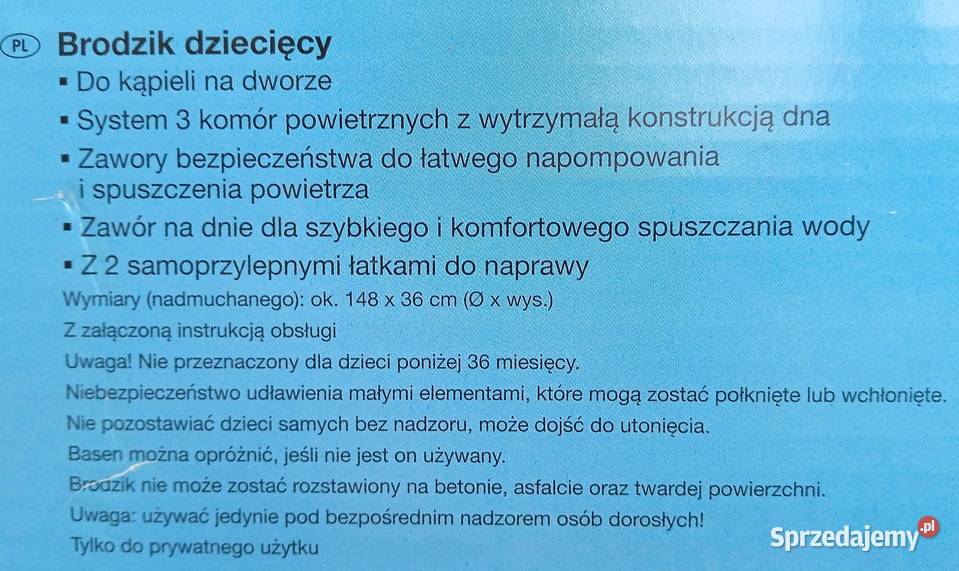 Nowy okrągły basen dzieci Crivit średn 148 x wys Lublin