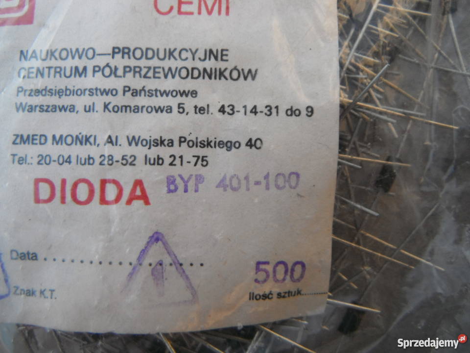 Dioda BYP 401100 Unitra Cemi Nowe 1A 100V Chlewiska