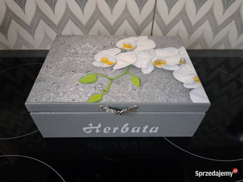 Herbaciarka orchidea szary grafit decoupage Kędzierzyn-Koźle