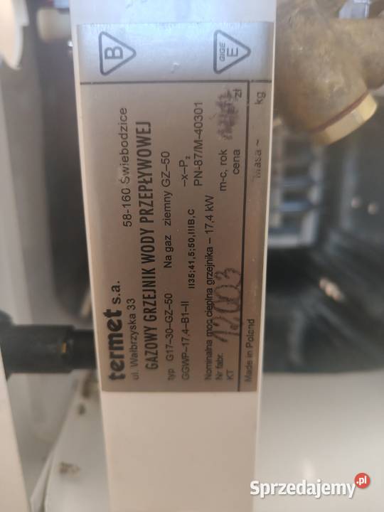 Nowy Piecyk Gazowy TERMET G1730 Fabrycznie Zederman