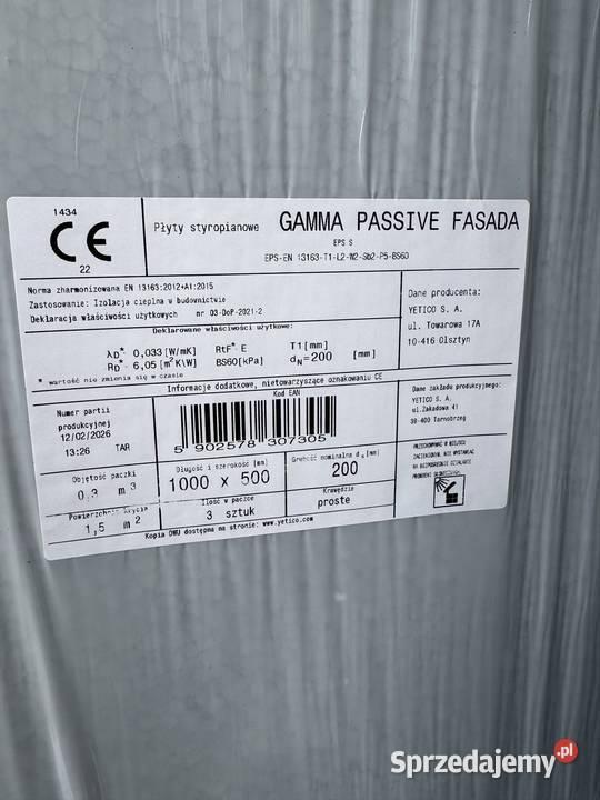 Styropian grafitowy Yetico Passiv 033 Oleśnica