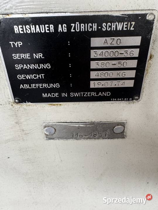 Szifierka do kół zębatych REISHAUER AZO Produkcja Lubicz Górny