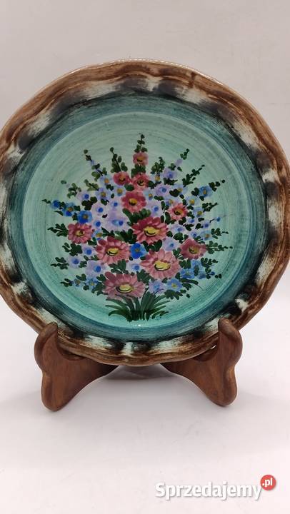 Nieduży podstawek dekoracyjny ręcznie malowany lubelskie Zamość