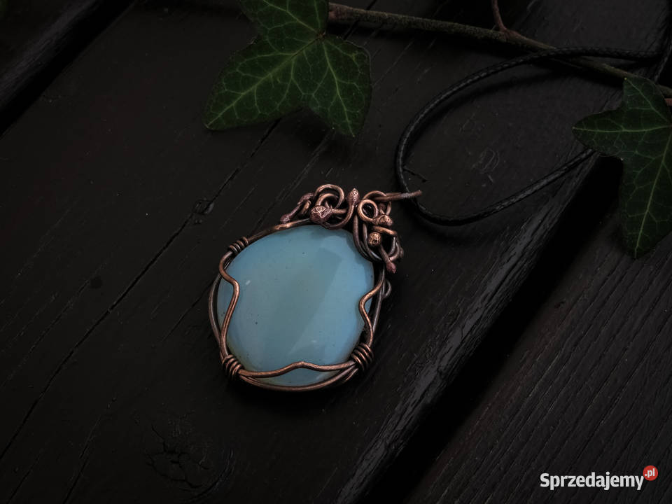 Unikatowy dwustronny wisiorek opalit miedź małopolskie Kraków