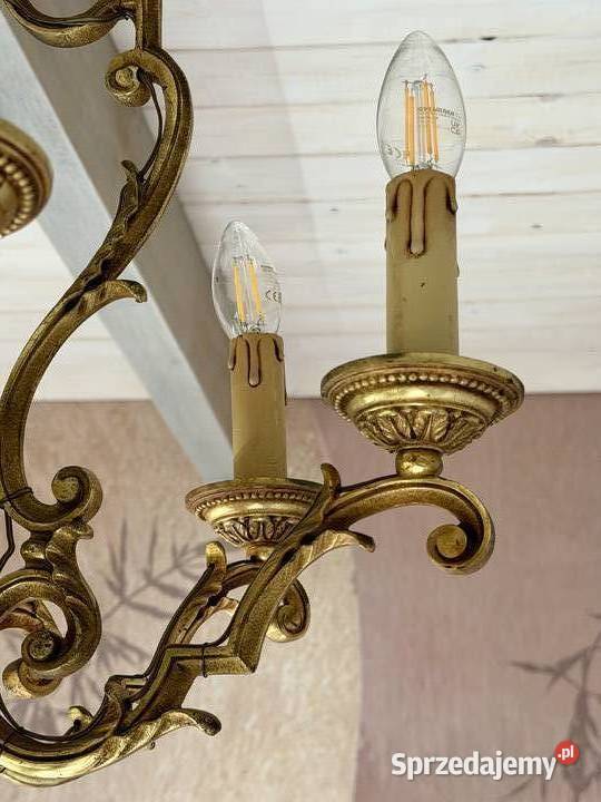 Francuski Żyrandol 51 mosiądz 6ram Antyk Lampa mazowieckie Warszawa sprzedam