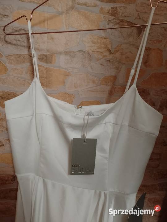 SM ASOS Design Ekskluzywna suknia ślubna z Bez wzoru małopolskie
