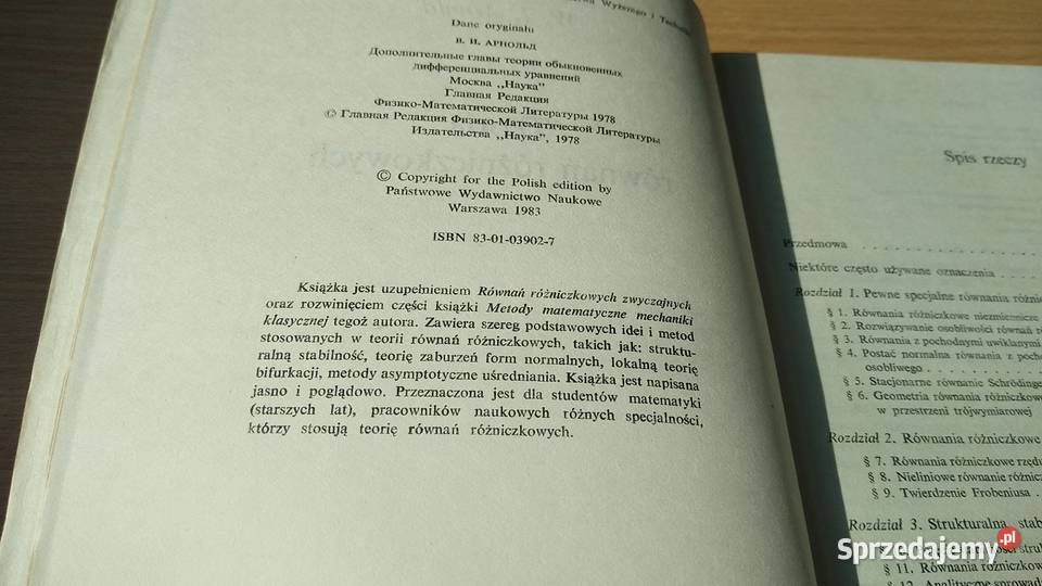 Teoria równań różniczkowych WI Arnold Gdańsk