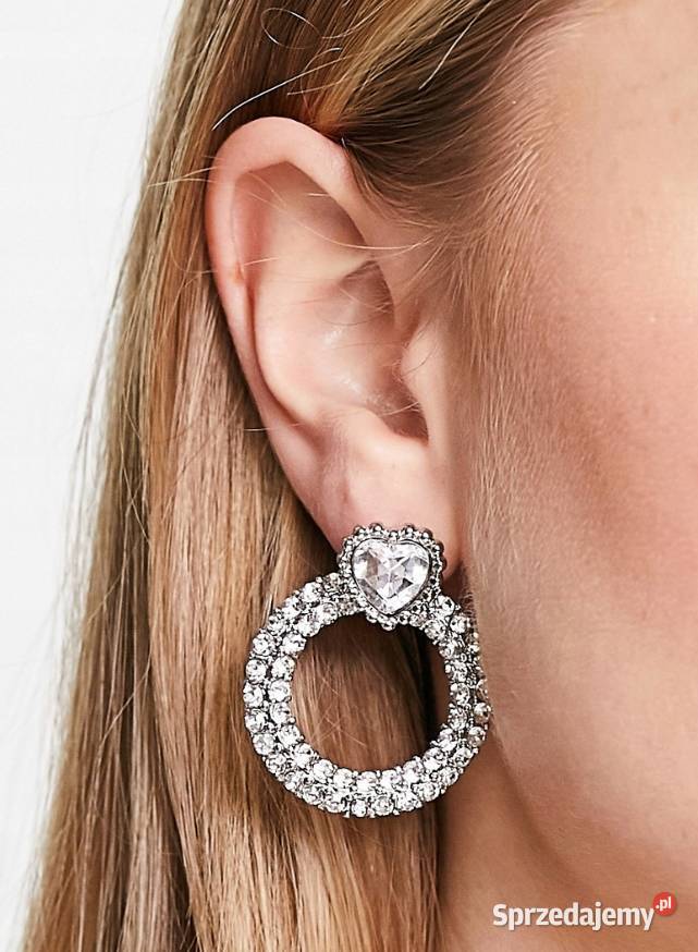 RIVER ISLAND Bogato zdobione kolczyki serca z Dodatki Kraków sprzedam