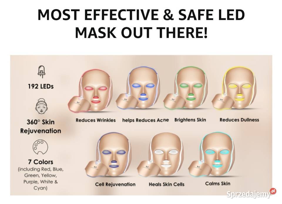 Maska Do Twarzy Z Terapią Światłem LED Dermawave