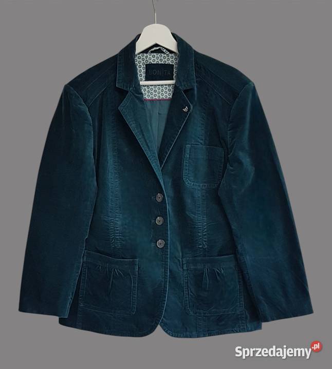Damska aksamitna bawełniana morska marynarka z Chrzanów