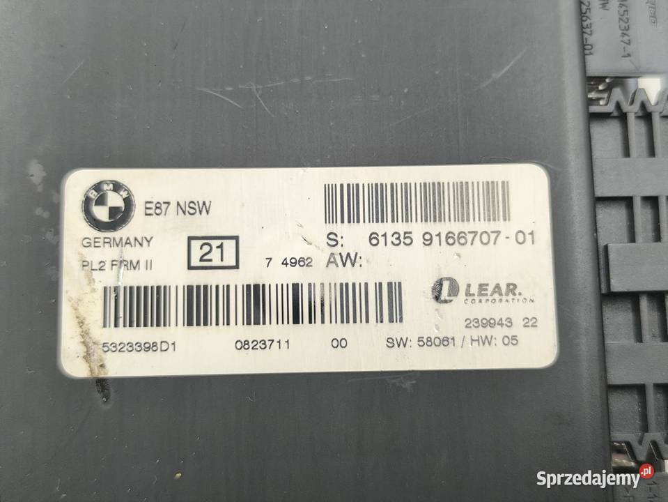 MODUŁ STEROWNIK ŚWIATEŁ BMW 1 E87 E81 LIFT 16