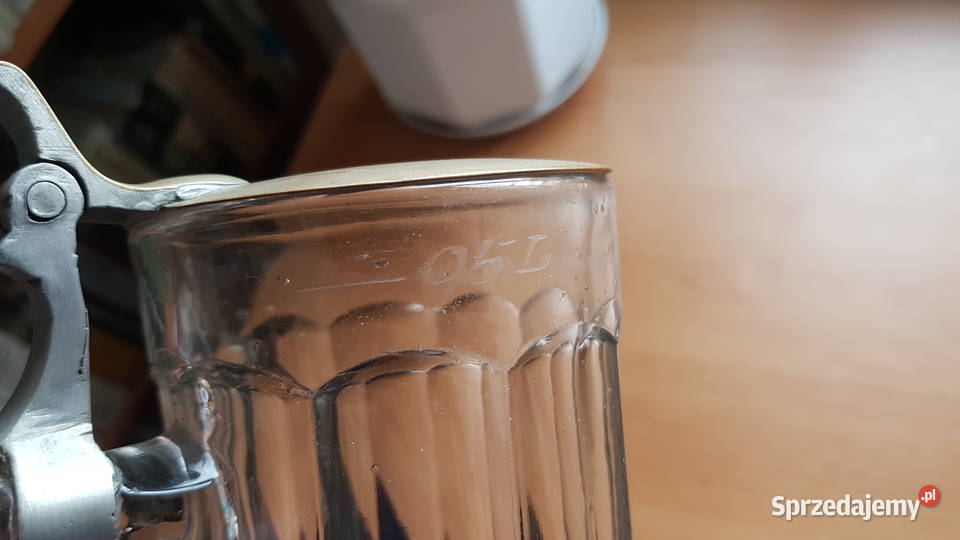 Stary szklany XIX w Kufel Myszków