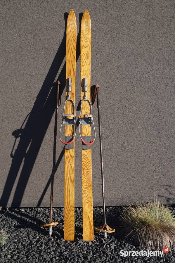 Stare narty jesionowe 150 kijki w komplecie podkarpackie Pruchnik