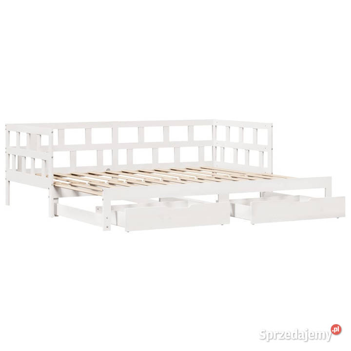 Sofa rozsuwana z szufladami bez materaca białe Łóżka mazowieckie