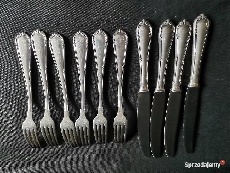 Stare posrebrzane sztućce 4 noże 5 widelców Gowe Siemianowice Śląskie sprzedam