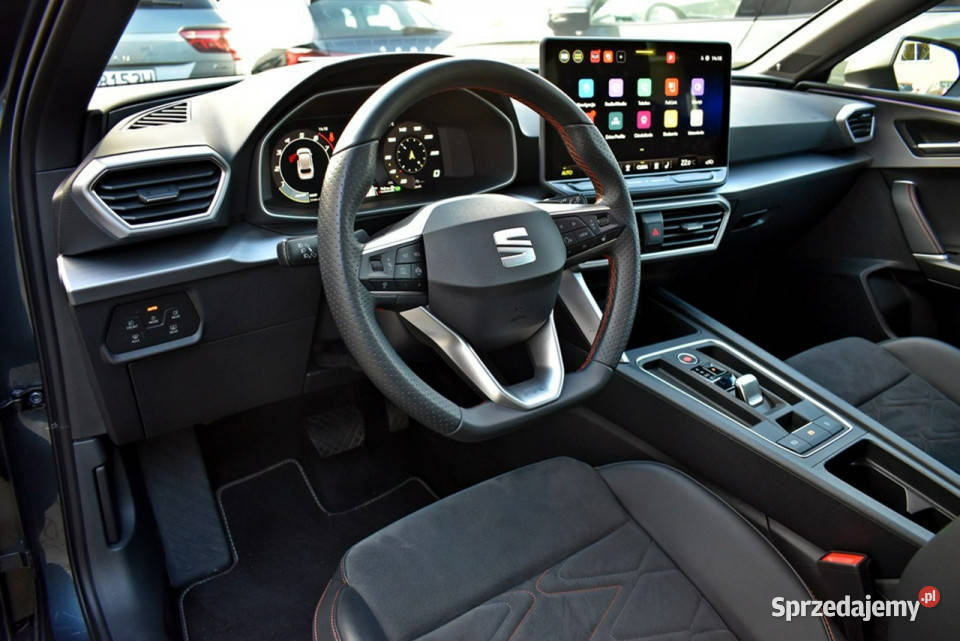 Seat Leon Bezwypadkowy Salon Polska Serwis ASO granatowy Leon Łódź