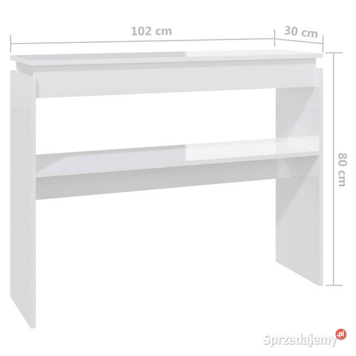 Stolik konsolowy biały wysoki połysk 102x30x80 Stoły Warszawa